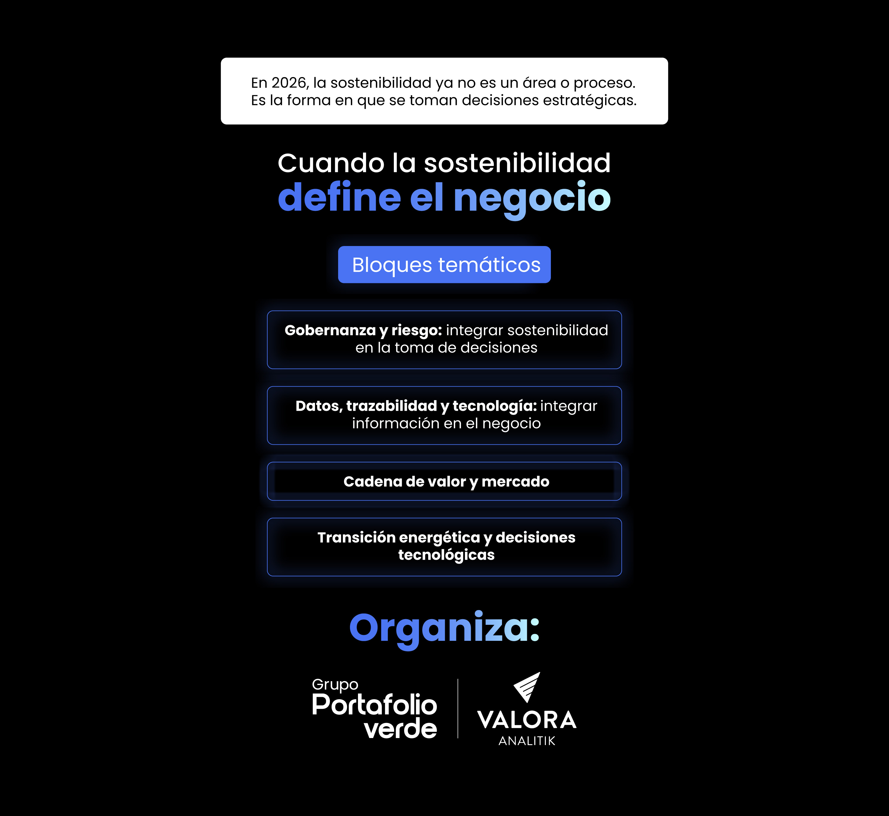 Agenda, ponentes y organizadores