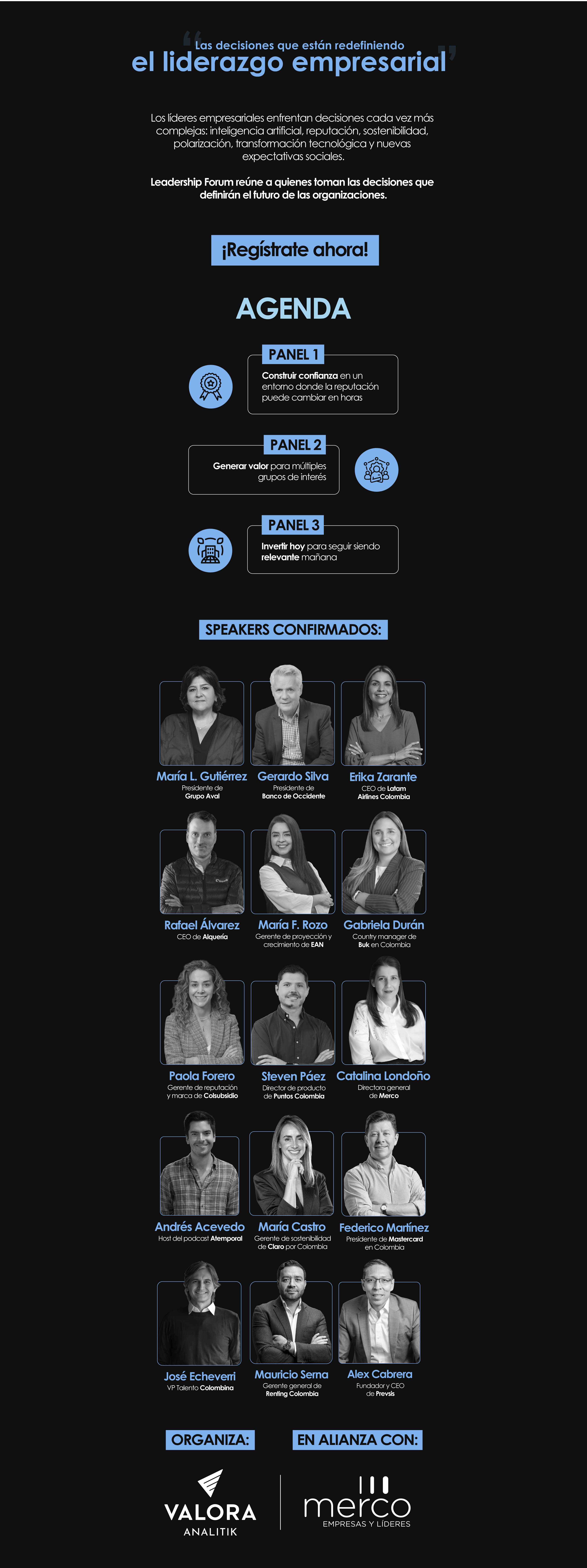 Agenda, ponentes y organizadores