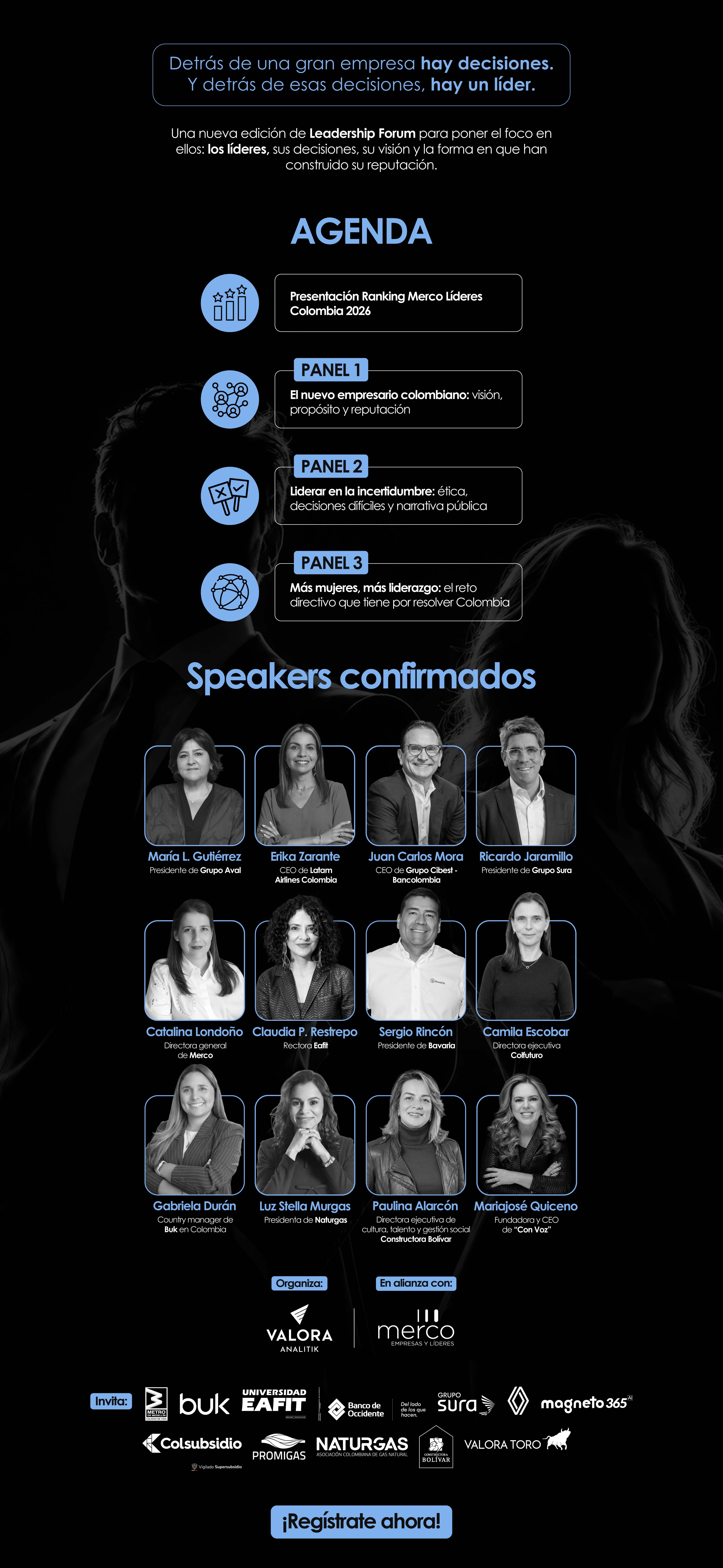 Agenda, ponentes y organizadores